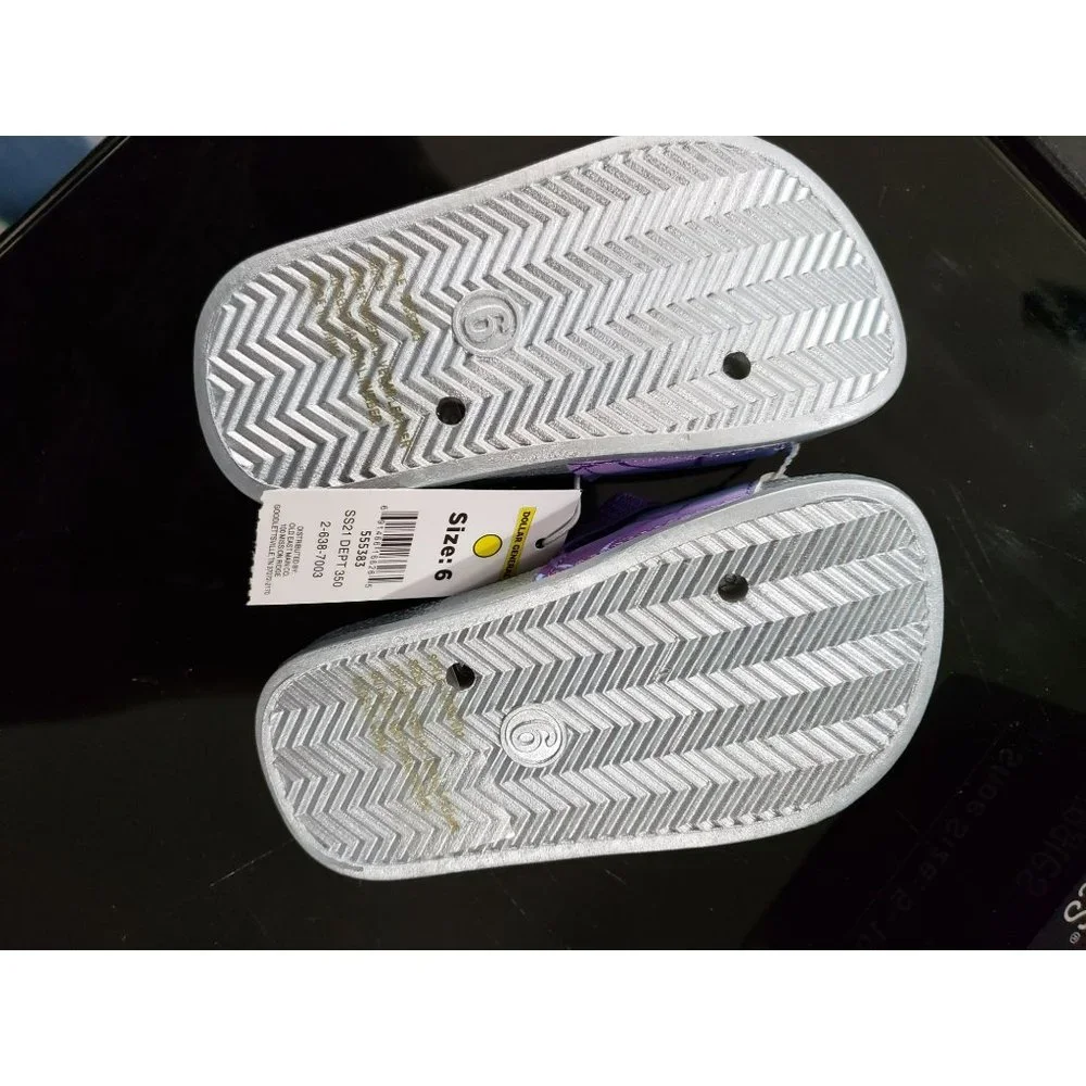 Swiggles Girls‎ Baby Size 6 mermaid Scale Sandals New flip flops silver purple